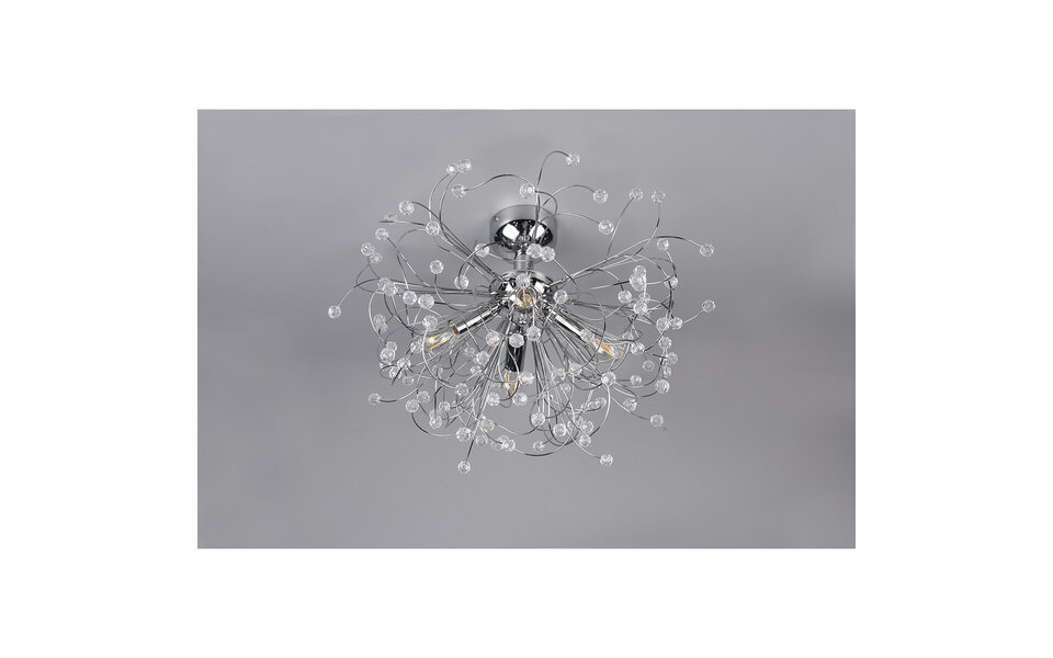 HLW LED LED Plafondlamp - Plafondverlichting - Trion Guston - E14 Fitting - 4-lichts - Rond - Mat Chroom - Aluminium HLW LED LED Plafondlamp - Plafondverlichting - Trion Guston - E14 Fitting - 4-lichts - Rond - Mat Chroom - Aluminium