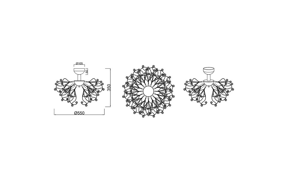 HLW LED LED Ceiling Lamp - Ceiling Lighting - Trion Guston - E14 Fitting - 4 Lights - Round - Matte Chrome - Aluminum HLW LED LED Ceiling Lamp - Ceiling Lighting - Trion Guston - E14 Fitting - 4 Lights - Round - Matte Chrome - Aluminum