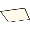 LED Plafondlamp - Plafondverlichting - Trion Povino - 31W - Warm Wit 3000K - Dimbaar - Vierkant - Mat Zwart - Aluminium