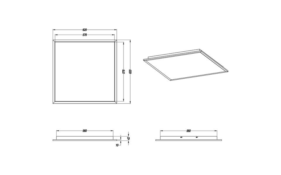 HLW LED LED Plafondlamp - Plafondverlichting - Trion Povino - 31W - Warm Wit 3000K - Dimbaar - Vierkant - Mat Zwart - Aluminium