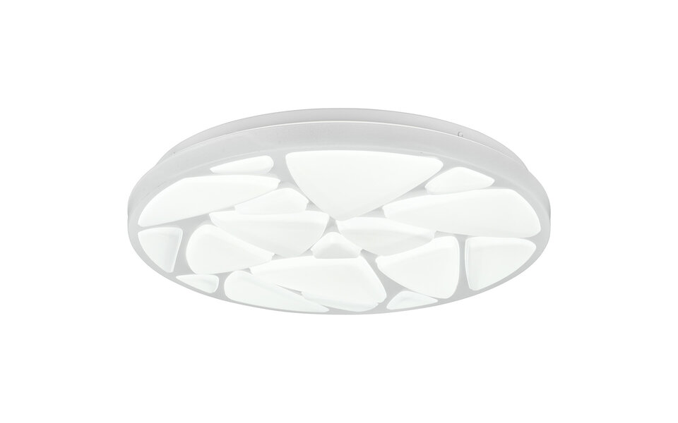 HLW LED LED Ceiling Lamp - Ceiling Lighting - Trion Stroma - 16W - Dimmable - Adjustable Light Color - Remote Control - Round - Matte White - Plastic