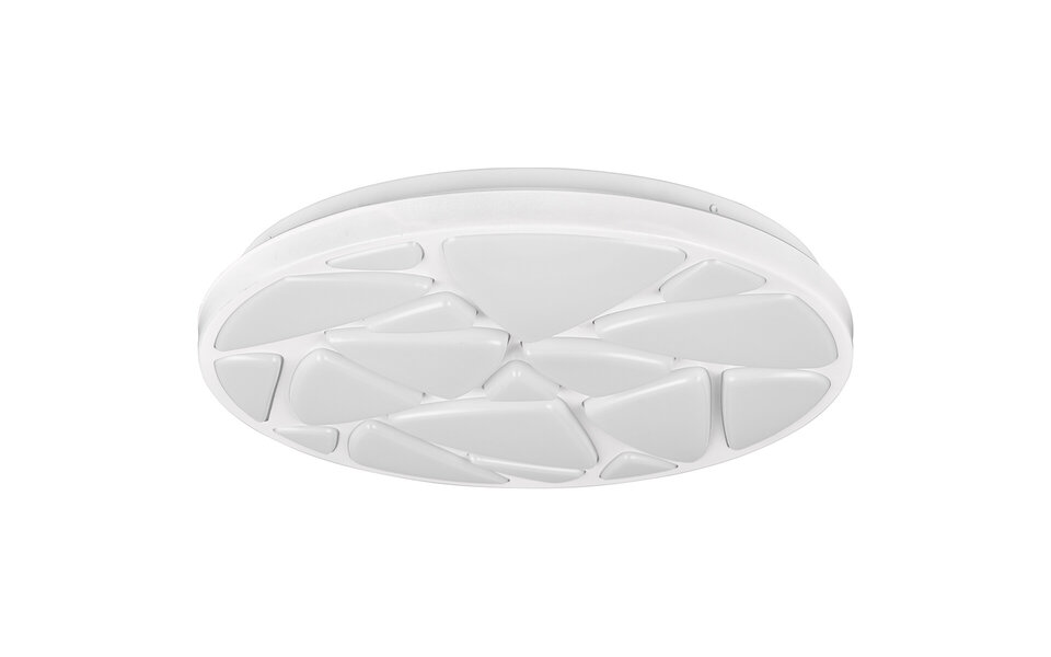 HLW LED LED Ceiling Lamp - Ceiling Lighting - Trion Stroma - 16W - Dimmable - Adjustable Light Color - Remote Control - Round - Matte White - Plastic