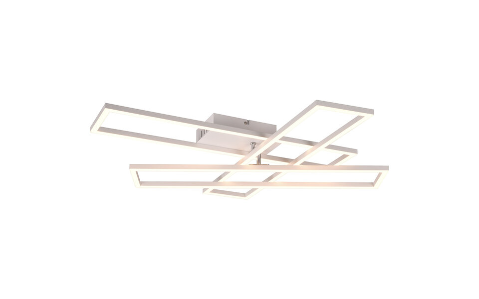 HLW LED LED Ceiling Lamp - Ceiling Lighting - Trion Rosso - 36W - Adjustable Color - Remote Control - Dimmable - Square - Matte White - Metal