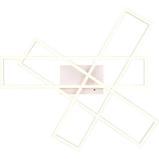 HLW LED LED Plafondlamp - Plafondverlichting - Trion Rosso - 36W - Aanpasbare Kleur - Afstandsbediening - Dimbaar - Vierkant - Mat Wit - Metaal