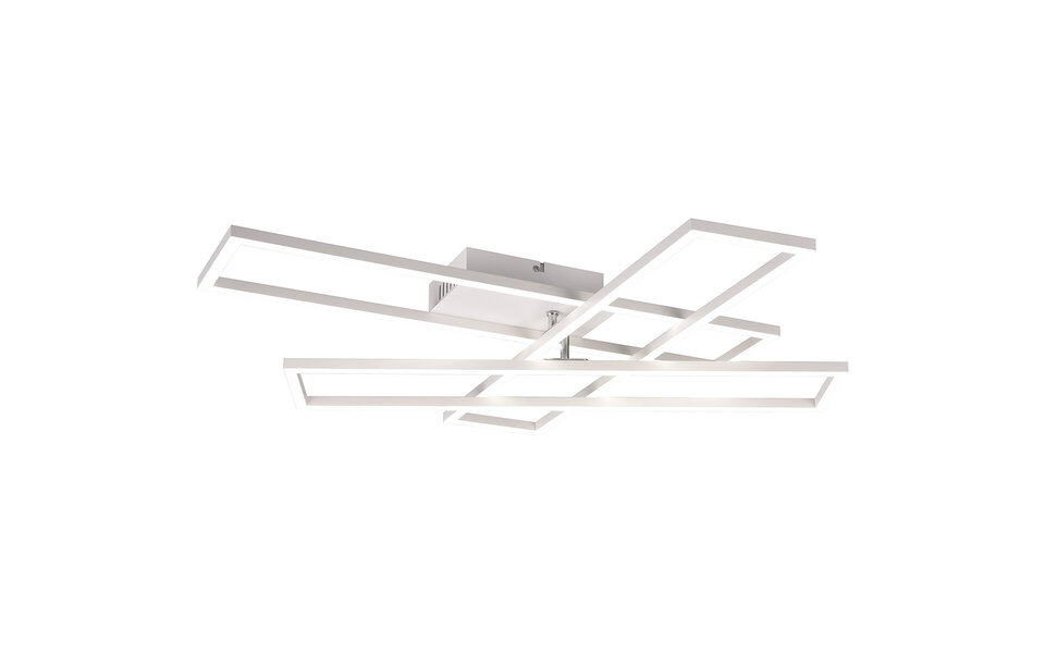 HLW LED LED Plafondlamp - Plafondverlichting - Trion Rosso - 36W - Aanpasbare Kleur - Afstandsbediening - Dimbaar - Vierkant - Mat Wit - Metaal