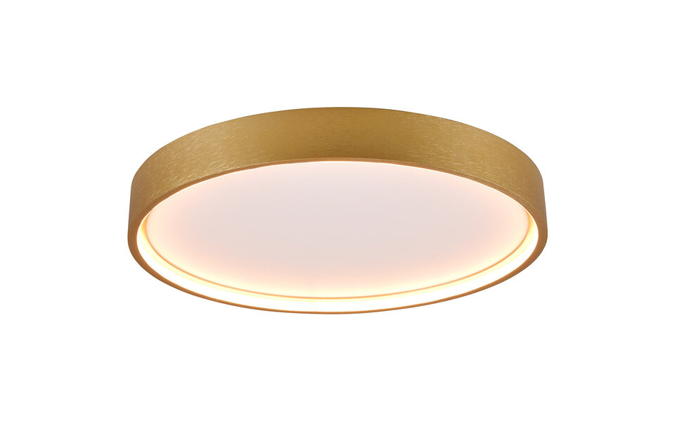 HLW LED LED Plafondlamp - Plafondverlichting - Trion Dile - 29W - Aanpasbare Lichtkleur - Rond - Mat Messing - Metaal