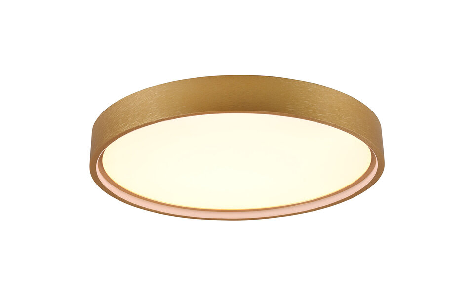 HLW LED LED Plafondlamp - Plafondverlichting - Trion Dile - 29W - Aanpasbare Lichtkleur - Rond - Mat Messing - Metaal