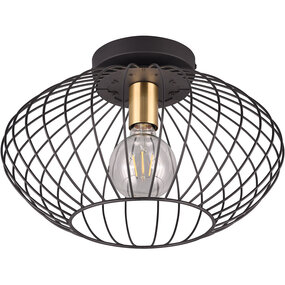 Trion Rigo LED Plafondlamp Mat Zwart Ø40 cm E27 Trion Rigo LED Plafondlamp Mat Zwart Ø40 cm E27