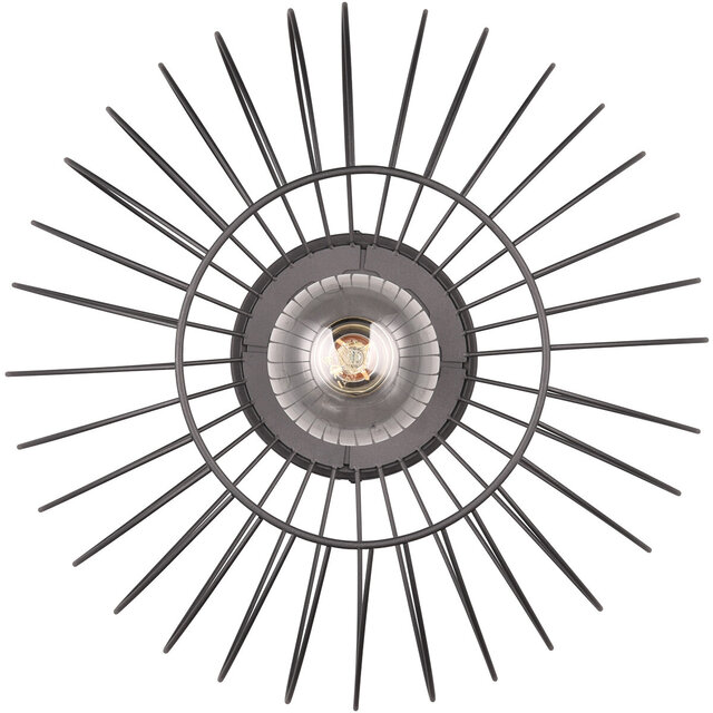 ronde mat zwarte LED plafondlamp met E27 fitting en maximaal 40W vermogen, diameter 40 cm ronde mat zwarte LED plafondlamp met E27 fitting en maximaal 40W vermogen, diameter 40 cm