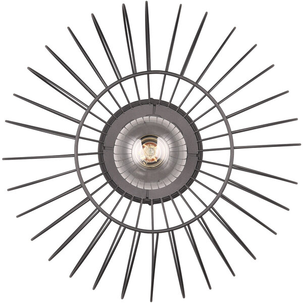 HLW LED LED Plafondlamp - Plafondverlichting - Trion Rigo - E27 Fitting - 1-lichts - Rond - Mat Zwart - Metaal HLW LED LED Plafondlamp - Plafondverlichting - Trion Rigo - E27 Fitting - 1-lichts - Rond - Mat Zwart - Metaal