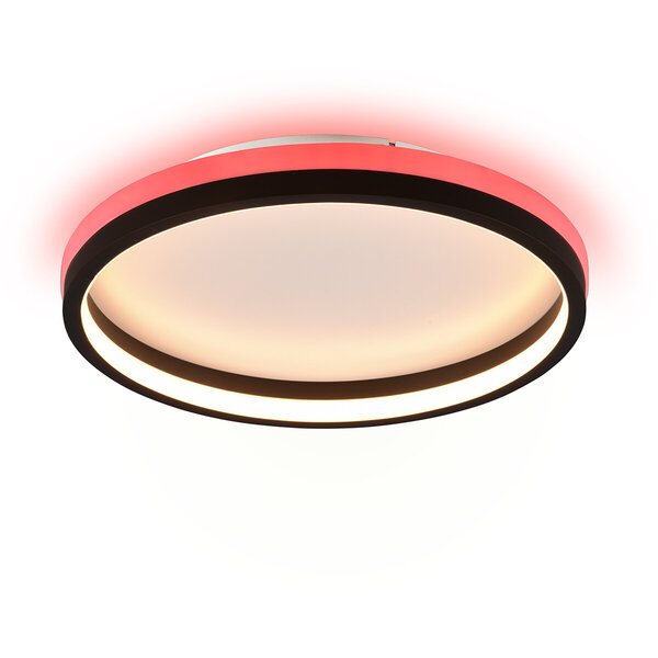 HLW LED LED Plafondlamp - Plafondverlichting - Trion Kio - 18W - RGBW - Dimbaar - Aanpasbare Kleur - Afstandsbediening - Rond - Mat Zwart - Metaal HLW LED LED Plafondlamp - Plafondverlichting - Trion Kio - 18W - RGBW - Dimbaar - Aanpasbare Kleur - Afstandsbediening - Rond - Mat Zwart - Metaal