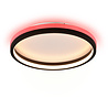 HLW LED LED Ceiling Lamp - Ceiling Lighting - Trion Kio - 18W - RGBW - Dimmable - Adjustable Color - Remote Control - Round - Matte Black - Metal