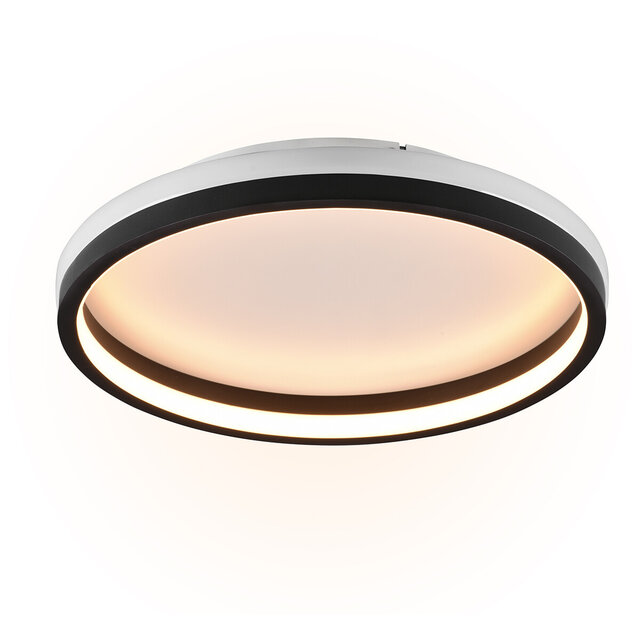 HLW LED LED Plafondlamp - Plafondverlichting - Trion Kio - 18W - RGBW - Dimbaar - Aanpasbare Kleur - Afstandsbediening - Rond - Mat Zwart - Metaal