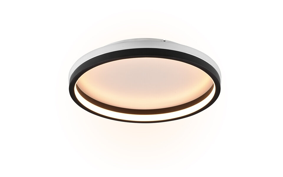 HLW LED LED Ceiling Lamp - Ceiling Lighting - Trion Kio - 18W - RGBW - Dimmable - Adjustable Color - Remote Control - Round - Matte Black - Metal