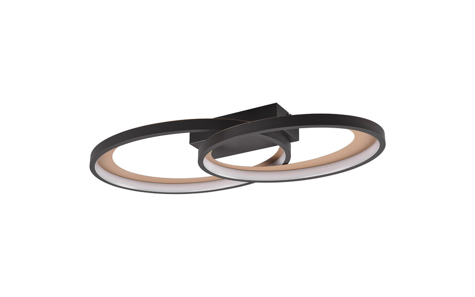 HLW LED LED Plafondlamp - Plafondverlichting - Trion Gela - 25W - Warm Wit 3000K - Rond - Zwart Goud - Metaal