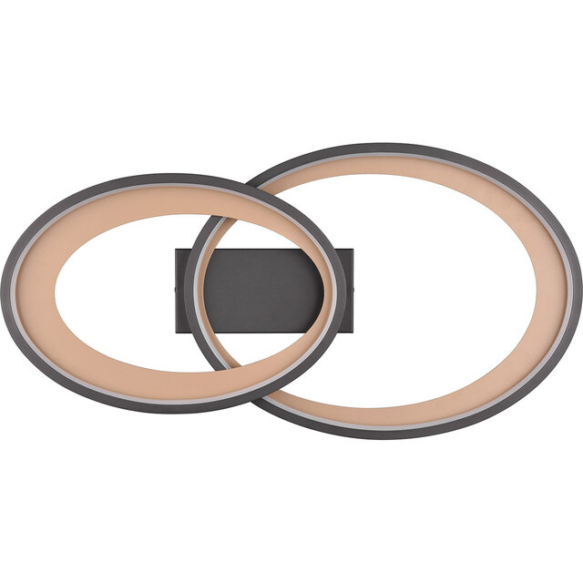 HLW LED LED Plafondlamp - Plafondverlichting - Trion Gela - 25W - Warm Wit 3000K - Rond - Zwart Goud - Metaal