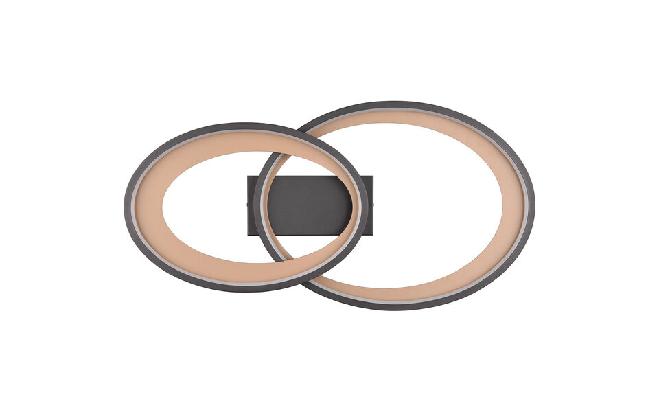 HLW LED LED Ceiling Lamp - Ceiling Lighting - Trion Gela - 25W - Warm White 3000K - Round - Black Gold - Metal