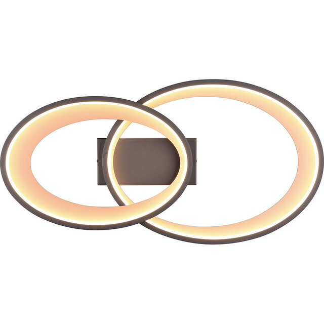 HLW LED LED Ceiling Lamp - Ceiling Lighting - Trion Gela - 25W - Warm White 3000K - Round - Black Gold - Metal