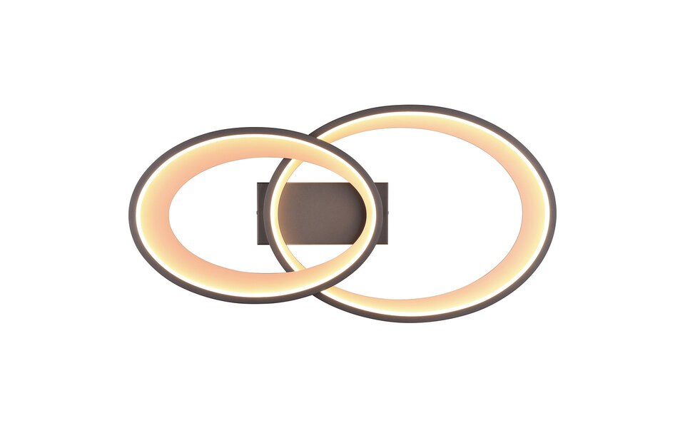 HLW LED LED Ceiling Lamp - Ceiling Lighting - Trion Gela - 25W - Warm White 3000K - Round - Black Gold - Metal