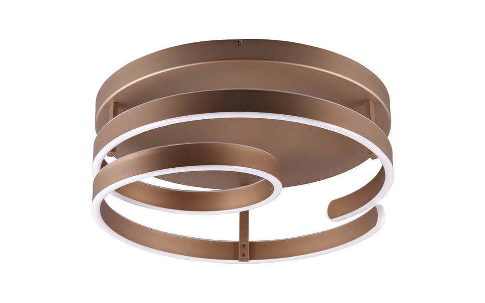 HLW LED LED Plafondlamp - Trion Renie - 58W - Warm Wit 3000K - Dimbaar - Rond - Coffee - Metaal