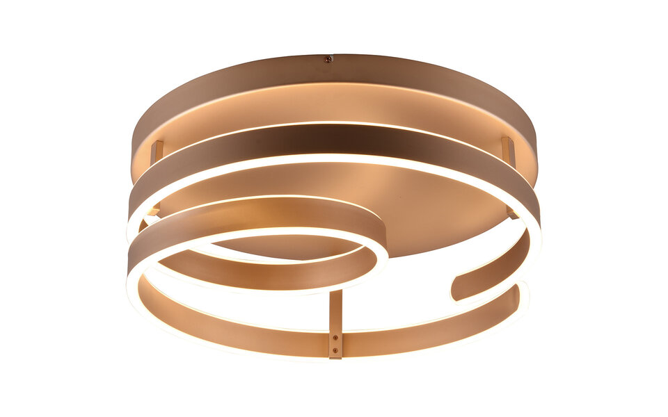 HLW LED LED Plafondlamp - Trion Renie - 58W - Warm Wit 3000K - Dimbaar - Rond - Coffee - Metaal