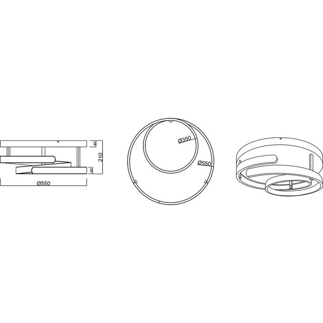 HLW LED LED Plafondlamp - Trion Renie - 58W - Warm Wit 3000K - Dimbaar - Rond - Coffee - Metaal
