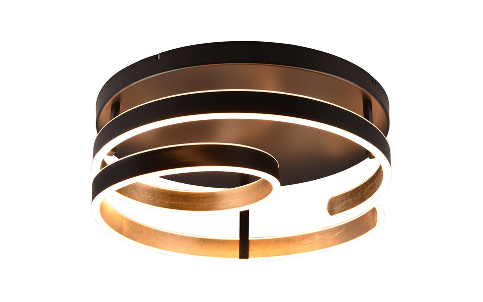 HLW LED LED Ceiling Light - Trion Renie - 58W - Warm White 3000K - Dimmable - Round - Black Gold - Metal HLW LED LED Ceiling Light - Trion Renie - 58W - Warm White 3000K - Dimmable - Round - Black Gold - Metal