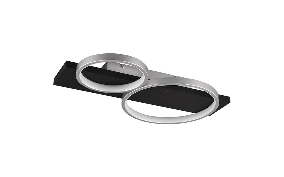 HLW LED LED Plafondlamp - Trion Rameda - 26W - Warm Wit 3000K - Dimbaar - Rechthoek Rond - Titaan - Metaal HLW LED LED Plafondlamp - Trion Rameda - 26W - Warm Wit 3000K - Dimbaar - Rechthoek Rond - Titaan - Metaal