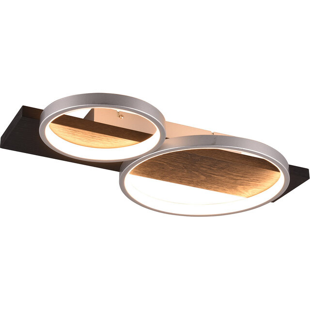 HLW LED LED Ceiling Light - Trion Rameda - 26W - Warm White 3000K - Dimmable - Rectangular Round - Titanium - Metal HLW LED LED Ceiling Light - Trion Rameda - 26W - Warm White 3000K - Dimmable - Rectangular Round - Titanium - Metal