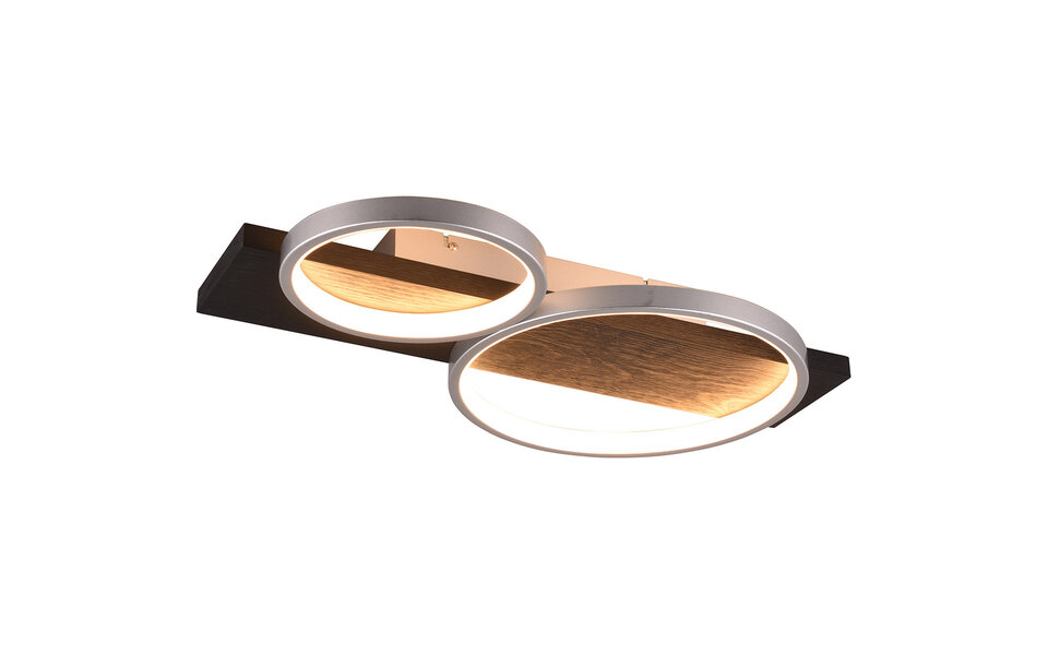 HLW LED LED Plafondlamp - Trion Rameda - 26W - Warm Wit 3000K - Dimbaar - Rechthoek Rond - Titaan - Metaal HLW LED LED Plafondlamp - Trion Rameda - 26W - Warm Wit 3000K - Dimbaar - Rechthoek Rond - Titaan - Metaal