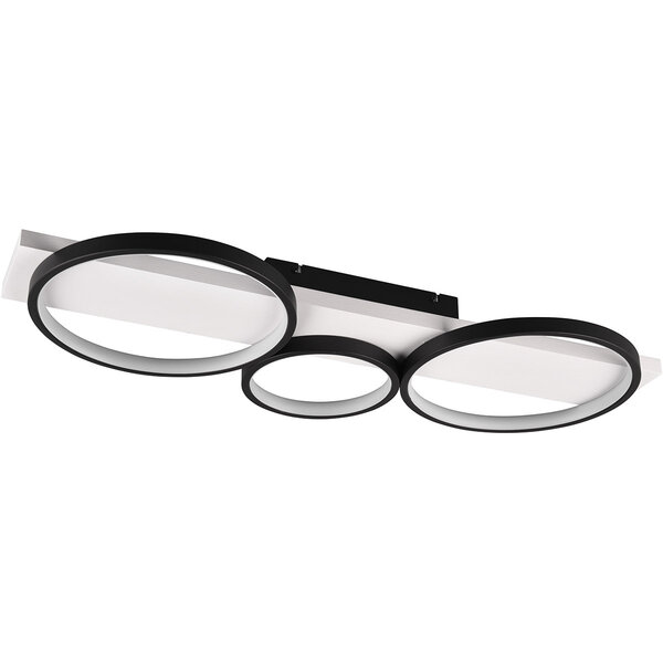 HLW LED LED Plafondlamp - Trion Rameda - 33W - Warm Wit 3000K - Dimbaar - Rechthoek Rond - Mat Zwart - Metaal HLW LED LED Plafondlamp - Trion Rameda - 33W - Warm Wit 3000K - Dimbaar - Rechthoek Rond - Mat Zwart - Metaal