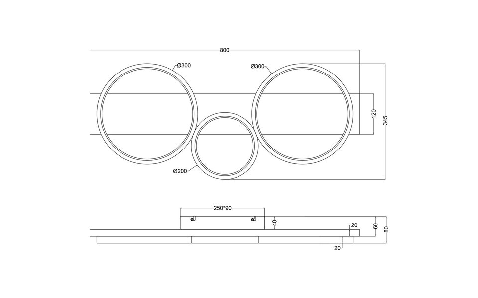 HLW LED LED Ceiling Light - Trion Rameda - 33W - Warm White 3000K - Dimmable - Rectangular Round - Matte Black - Metal