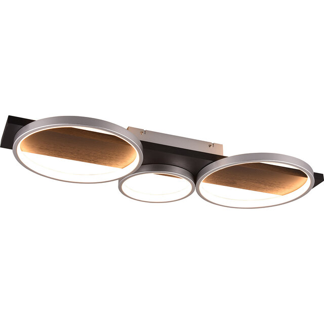 rond dimbare LED plafondlamp 33W titaan kleur warm wit 3000K met 3800 lumen lichtopbrengst