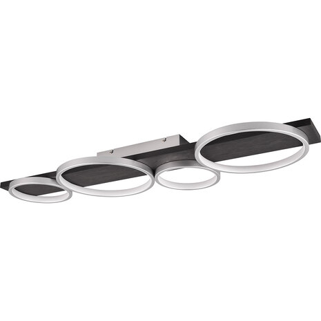 LED Plafondlamp - Trion Rameda - 44W - Warm Wit 3000K - Dimbaar - Rechthoek Rond - Titaan - Metaal LED Plafondlamp - Trion Rameda - 44W - Warm Wit 3000K - Dimbaar - Rechthoek Rond - Titaan - Metaal