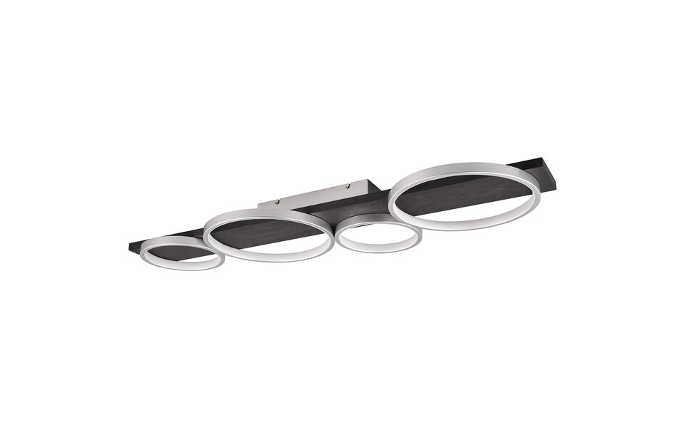 HLW LED LED Plafondlamp - Trion Rameda - 44W - Warm Wit 3000K -  Dimbaar - Rechthoek Rond - Titaan - Metaal