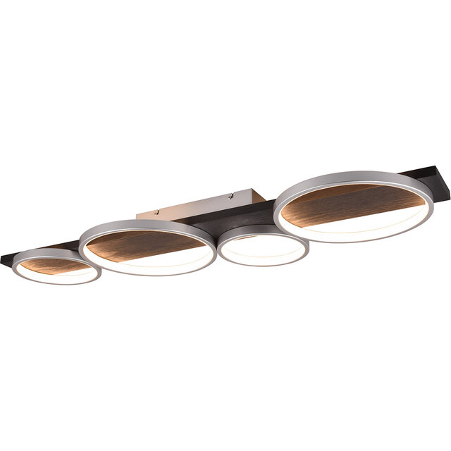 HLW LED LED Ceiling Light - Trion Rameda - 44W - Warm White 3000K - Dimmable - Rectangular Round - Titanium - Metal HLW LED LED Ceiling Light - Trion Rameda - 44W - Warm White 3000K - Dimmable - Rectangular Round - Titanium - Metal