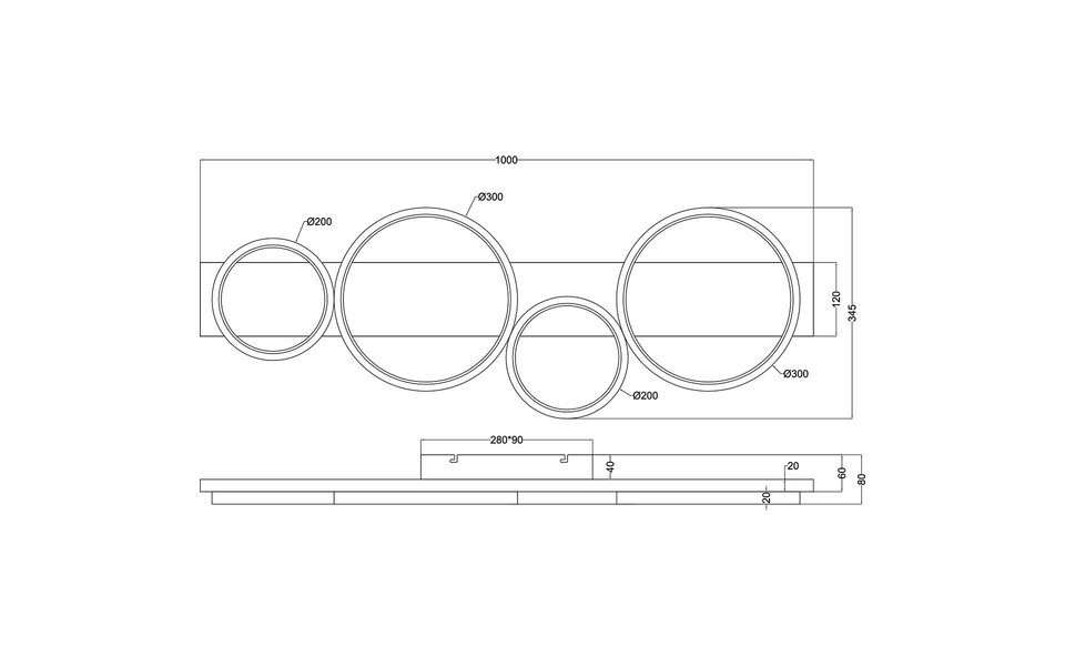 HLW LED LED Plafondlamp - Trion Rameda - 44W - Warm Wit 3000K -  Dimbaar - Rechthoek Rond - Titaan - Metaal