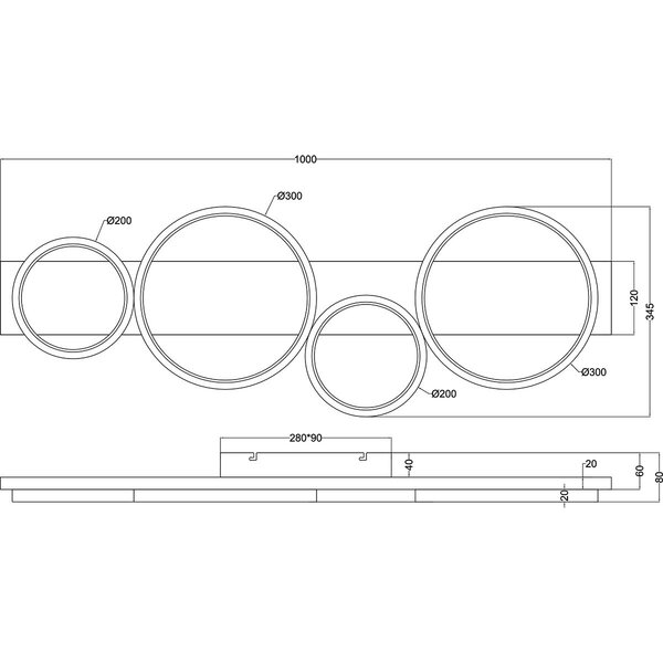 HLW LED LED Plafondlamp - Trion Rameda - 44W - Warm Wit 3000K - Dimbaar - Rechthoek Rond - Titaan - Metaal HLW LED LED Plafondlamp - Trion Rameda - 44W - Warm Wit 3000K - Dimbaar - Rechthoek Rond - Titaan - Metaal