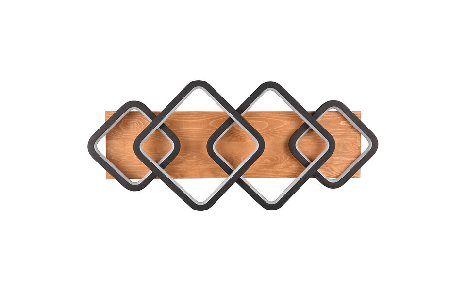 HLW LED LED Ceiling Light - Ceiling Lighting - Trion Aram - 36W - Warm White 3000K - Dimmable - Rectangular - Matte Black - Metal