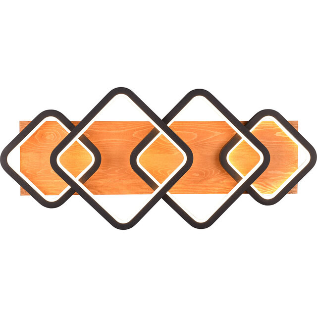 HLW LED LED Ceiling Light - Ceiling Lighting - Trion Aram - 36W - Warm White 3000K - Dimmable - Rectangular - Matte Black - Metal