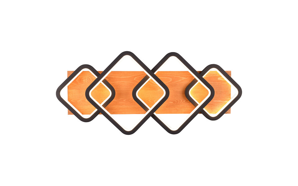 HLW LED LED Ceiling Light - Ceiling Lighting - Trion Aram - 36W - Warm White 3000K - Dimmable - Rectangular - Matte Black - Metal