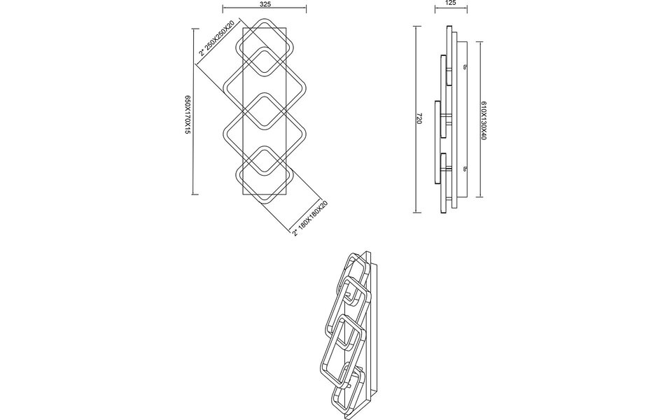 HLW LED LED Ceiling Light - Ceiling Lighting - Trion Aram - 36W - Warm White 3000K - Dimmable - Rectangular - Matte Black - Metal