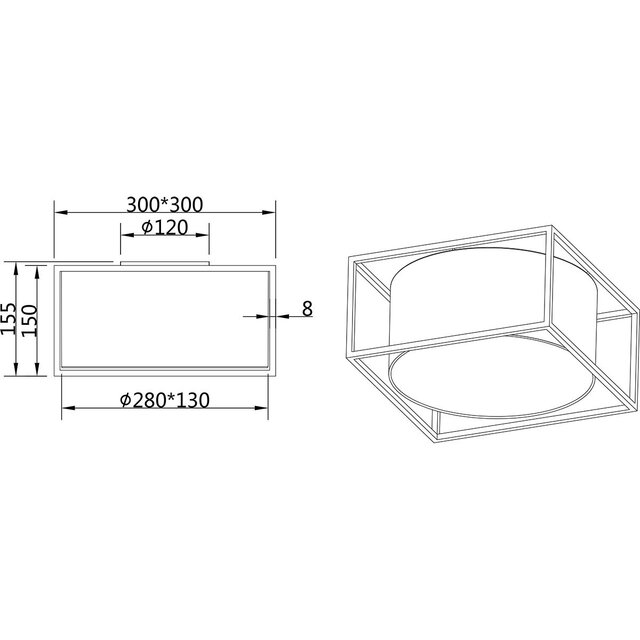 HLW LED LED Ceiling Light - Ceiling Lighting - Trion Rocky - E27 Fitting - 2 Lights - Industrial - Matte Black - Metal