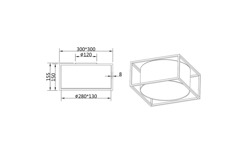 HLW LED LED Ceiling Light - Ceiling Lighting - Trion Rocky - E27 Fitting - 2 Lights - Industrial - Matte Black - Metal