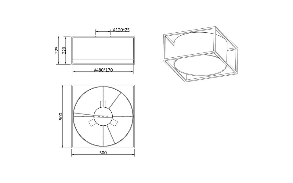 HLW LED LED Ceiling Lamp - Ceiling Lighting - Trion Rocky - E27 Fitting - 3-light - Industrial - Matte Black - Metal