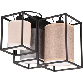 Trion Rocky LED plafondlamp 3-lichts mat zwart E27 Trion Rocky LED plafondlamp 3-lichts mat zwart E27