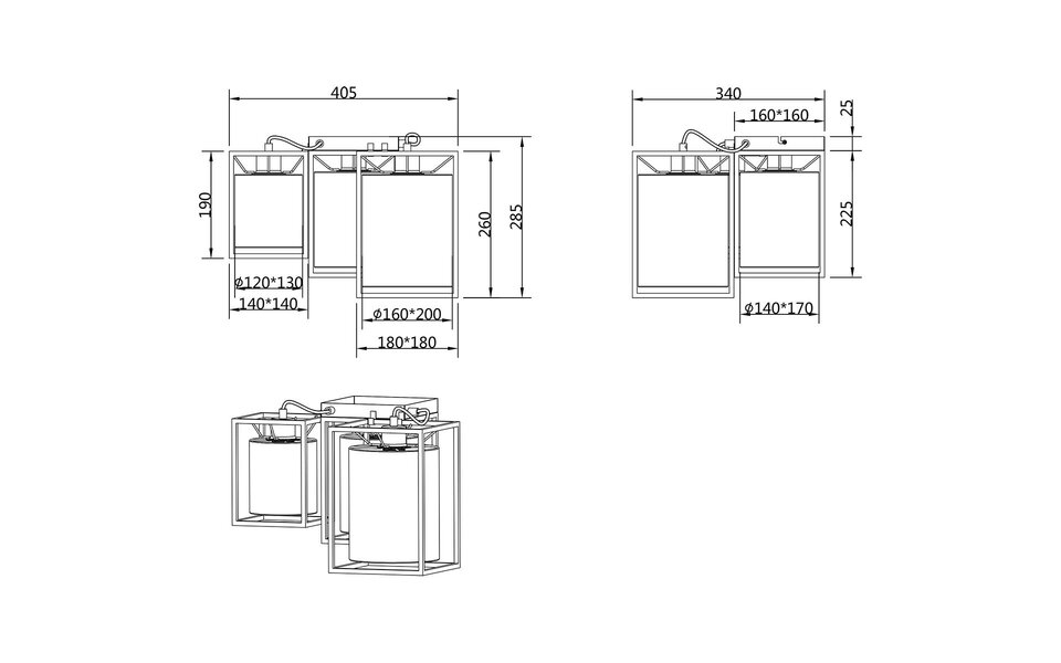HLW LED LED Ceiling Lamp - Ceiling Lighting - Trion Rocky - E27 Fitting - Industrial - Matte Black - Metal -