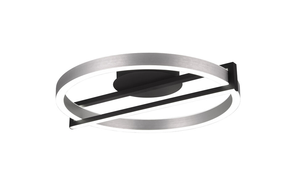 HLW LED LED Plafondlamp - Trion Tompie - 55W - Aanpasbaar kleur -  Dimbaar - Rond - Geborsteld Aluminium - Metaal