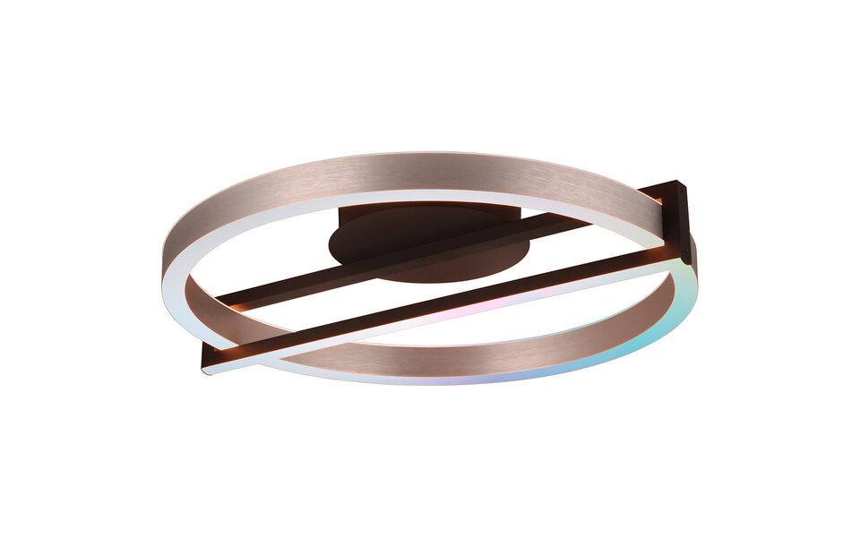 HLW LED LED Ceiling Lamp - Trion Tompie - 55W - Adjustable Color - Dimmable - Round - Brushed Aluminum - Metal