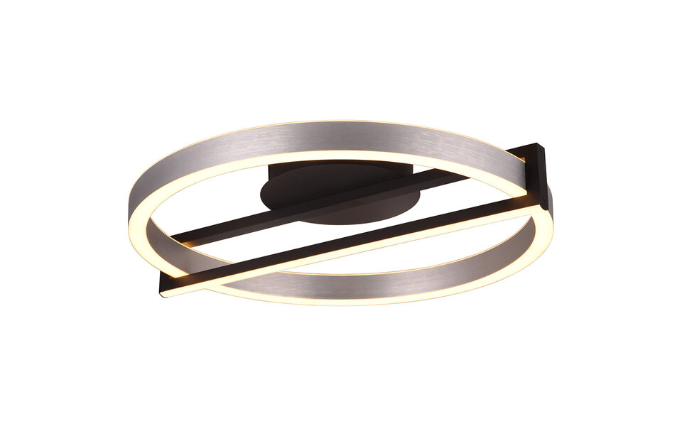 HLW LED LED Plafondlamp - Trion Tompie - 55W - Aanpasbaar kleur -  Dimbaar - Rond - Geborsteld Aluminium - Metaal